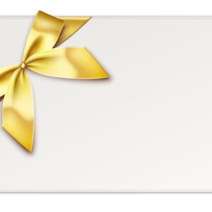 Gift Card with Gold Gift Bow and Ribbons